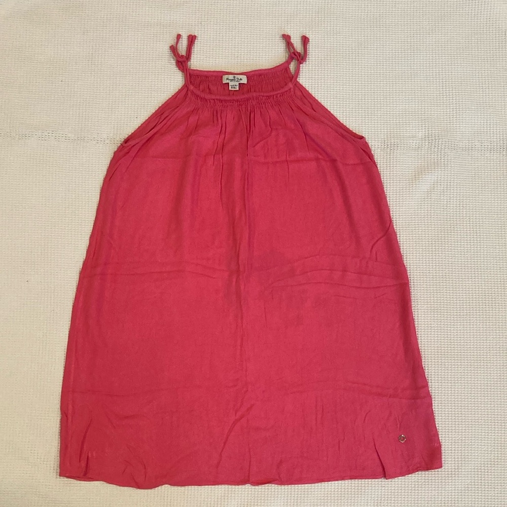 Massimo Dutti Pink Halter Knee-Length Sundress